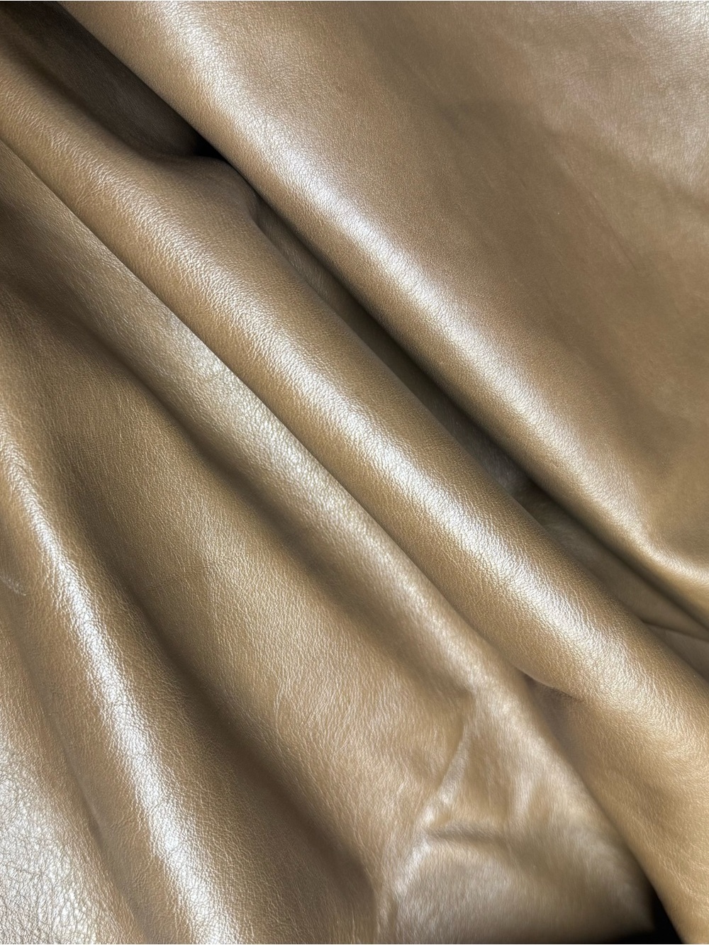 Upholstery Leather Hide Remnant Taupe Brown Color Over 12sf 1.4mm 3-4oz